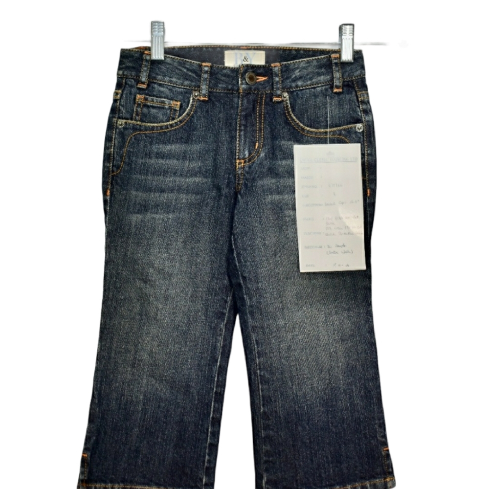 New B&Y Girls Dark Wash Cropped Jeans 8